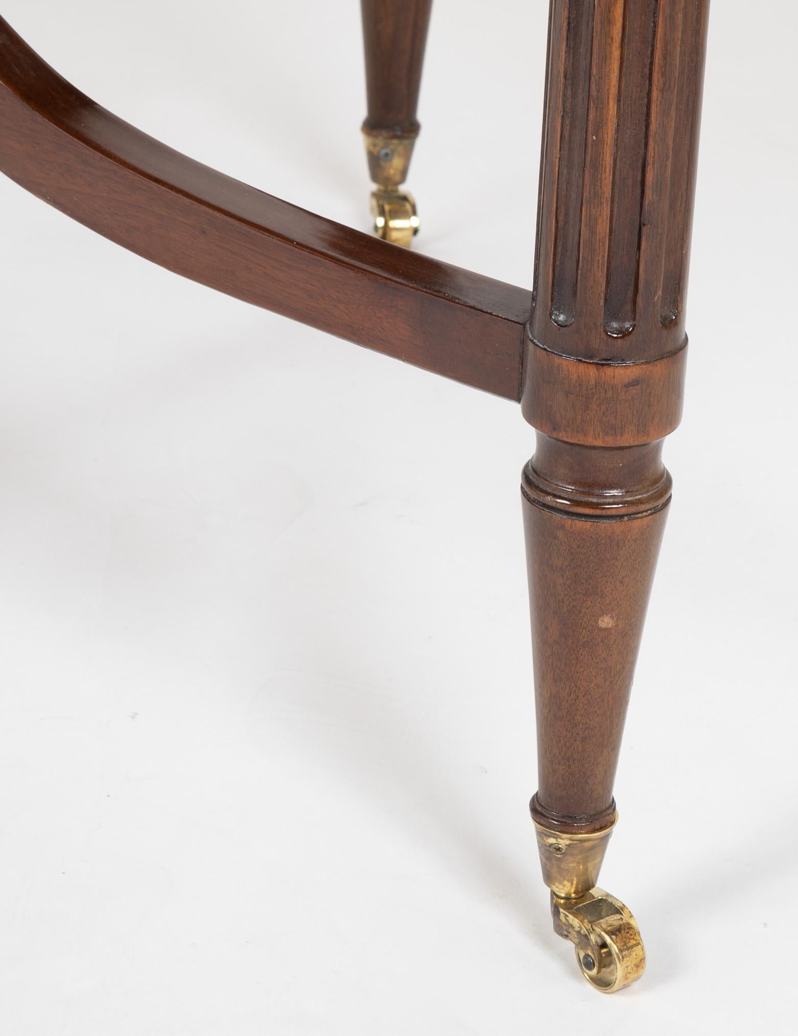French Mahogany Games Table with Marble Top and Brass Gallery 5