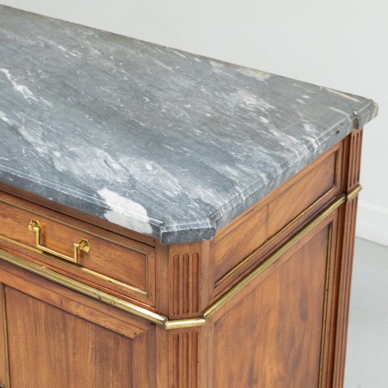 French Mahogany MarbleTop Buffet For Sale at 1stDibs