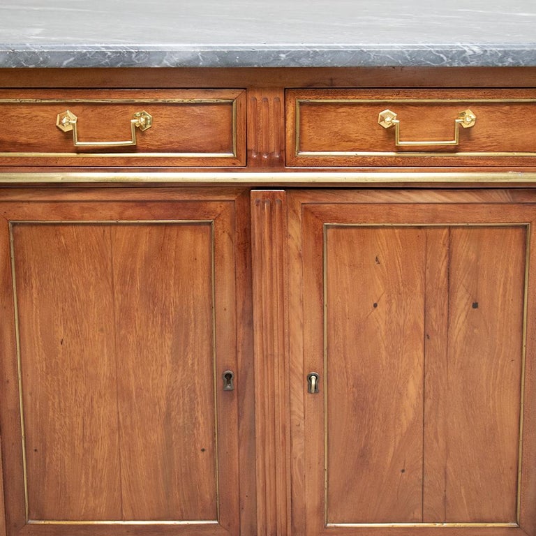 French Mahogany MarbleTop Buffet For Sale at 1stDibs