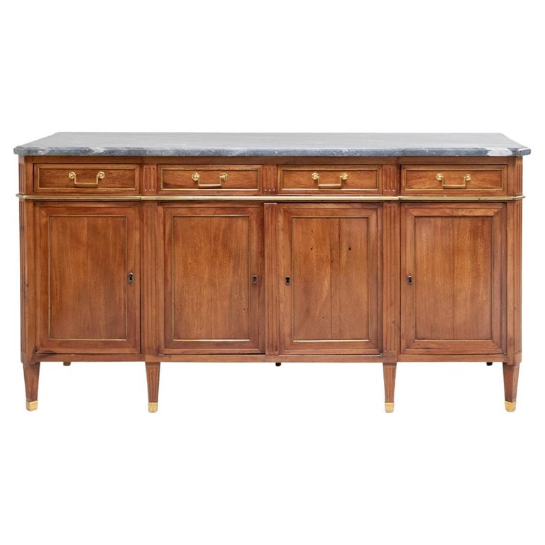 French Mahogany MarbleTop Buffet For Sale at 1stDibs