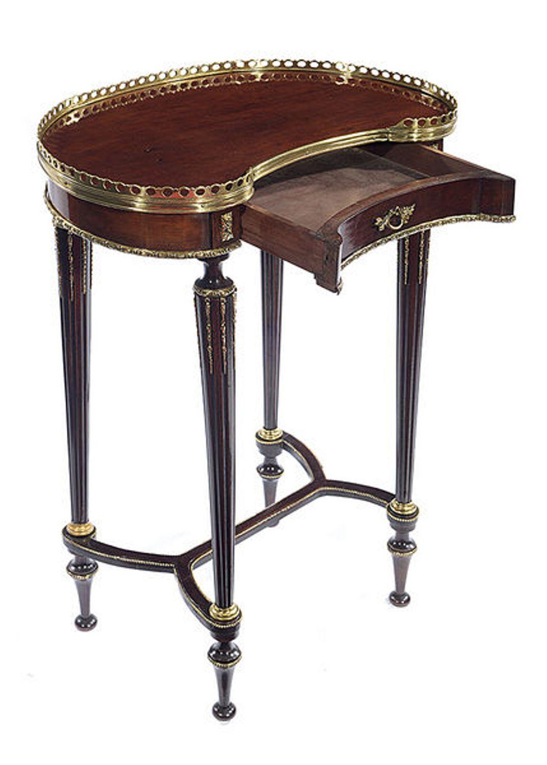 19th Century French Mahogany Occasional Table with Brass Metal Mounts For Sale