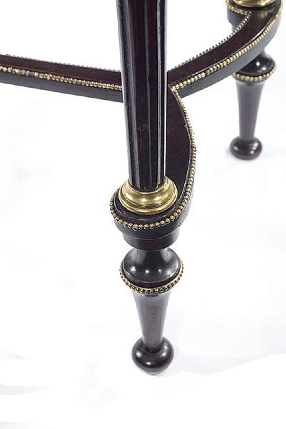 French Mahogany Occasional Table with Brass Metal Mounts For Sale 2