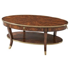 French Mahogany Oval Cocktail Table