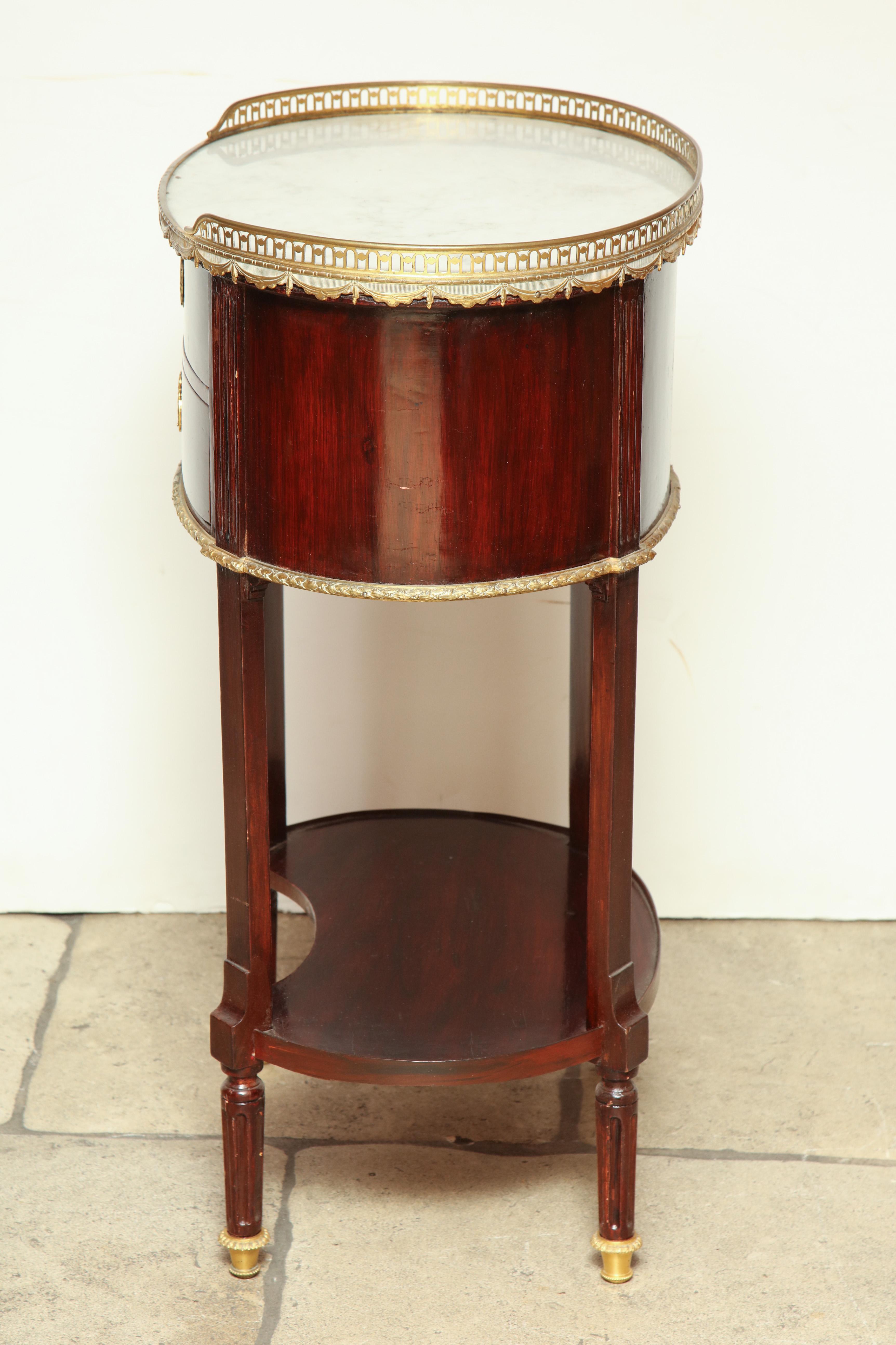 French Mahogany Oval Side Table 6