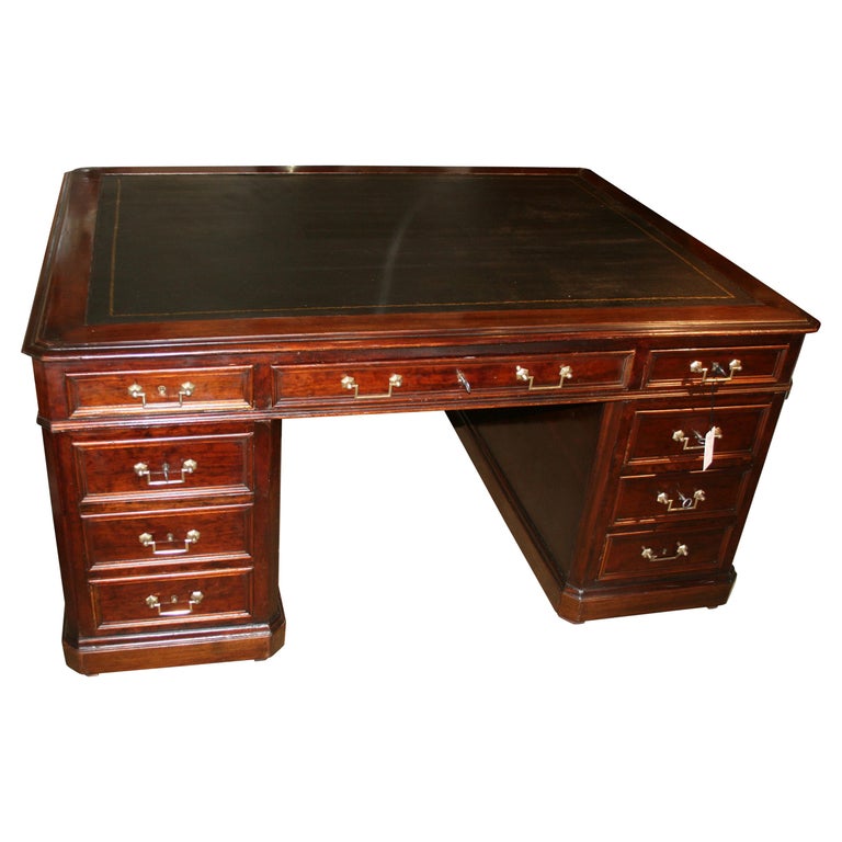 French Mahogany Partners Desk For Sale At 1stdibs