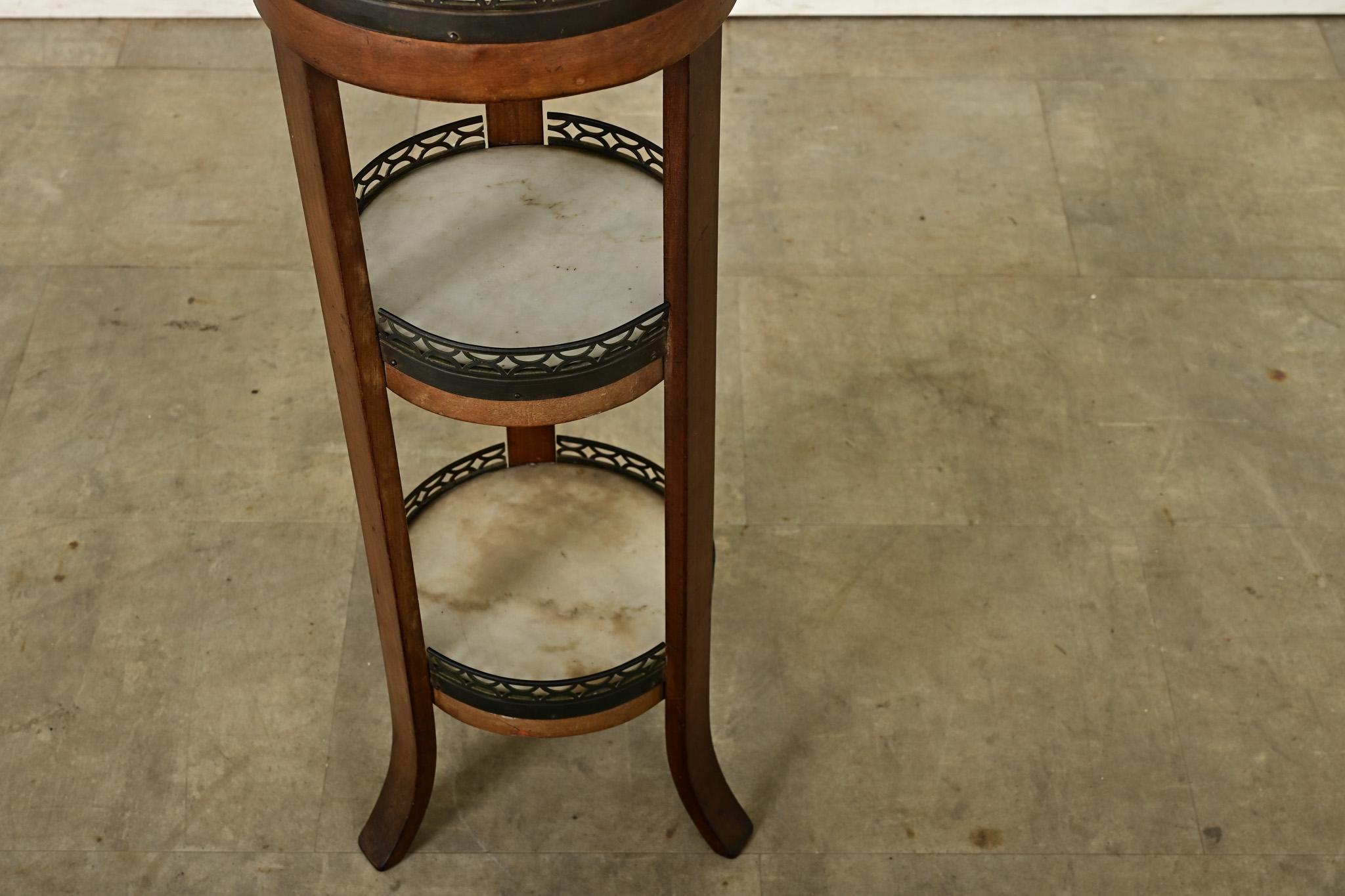 19th Century French Mahogany Petite Tiered Table