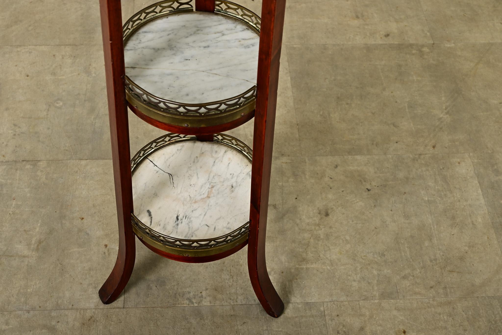 19th Century French Mahogany Petite Tiered Table