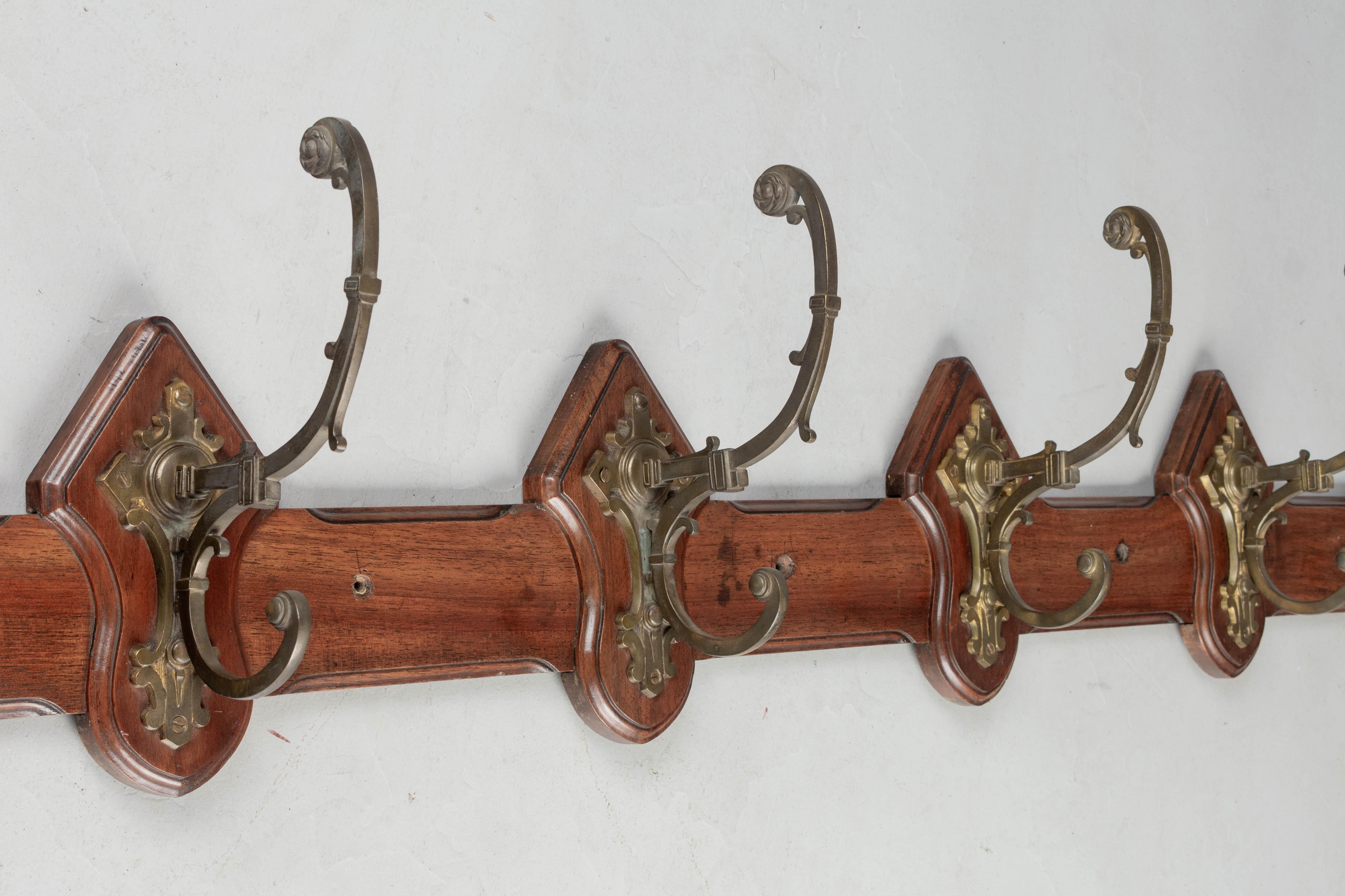 20th Century French Mahogany Porte Manteau or Coat Rack For Sale
