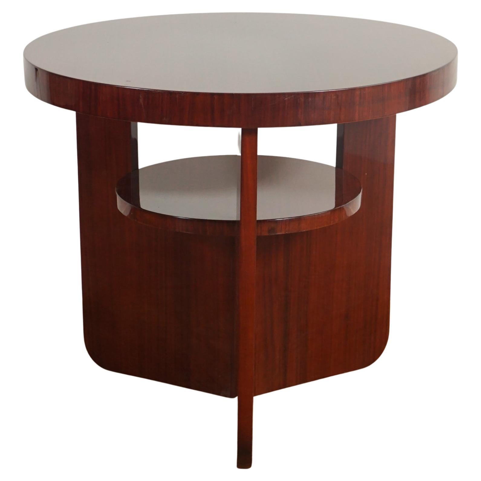 French Mahogany Round Side Table For Sale