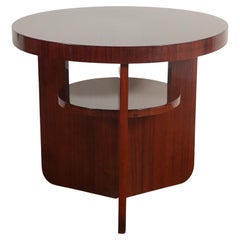 Mesa auxiliar redonda de caoba francesa
