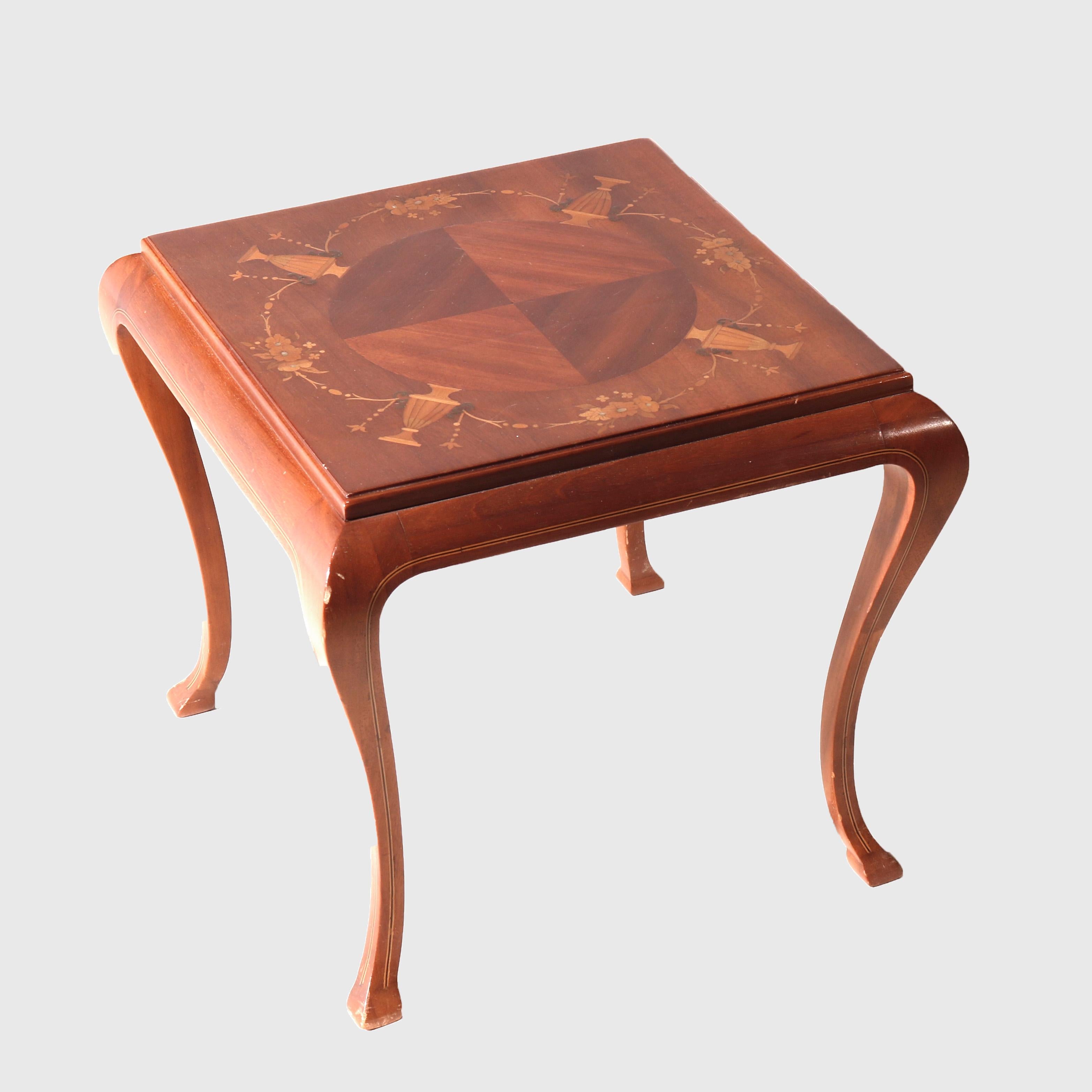 French Mahogany & Satinwood Inlaid Side Table 20th Century 6