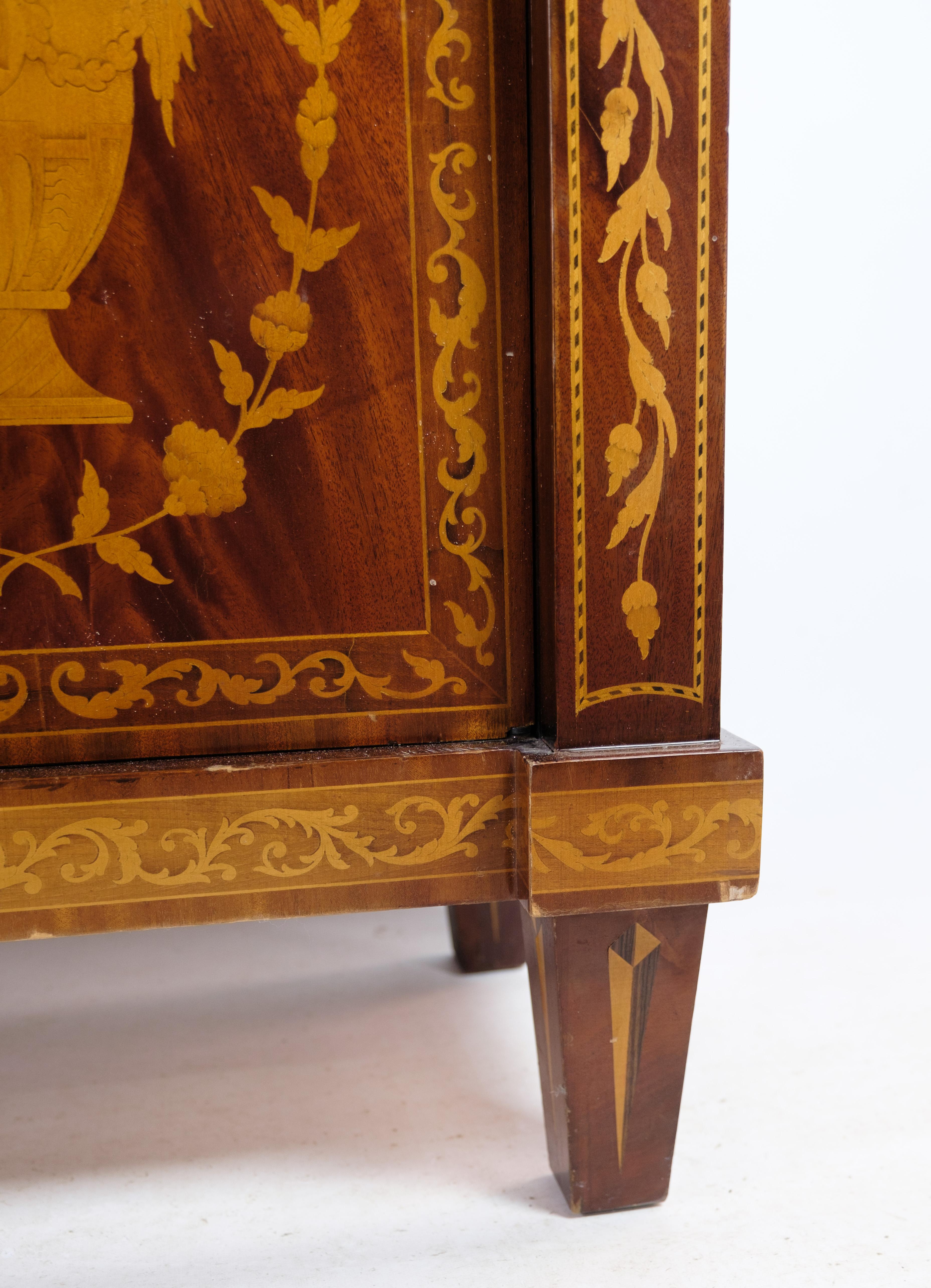 Late 19th Century French Mahogany Secretary Matching Marble Top From The 1890  For Sale
