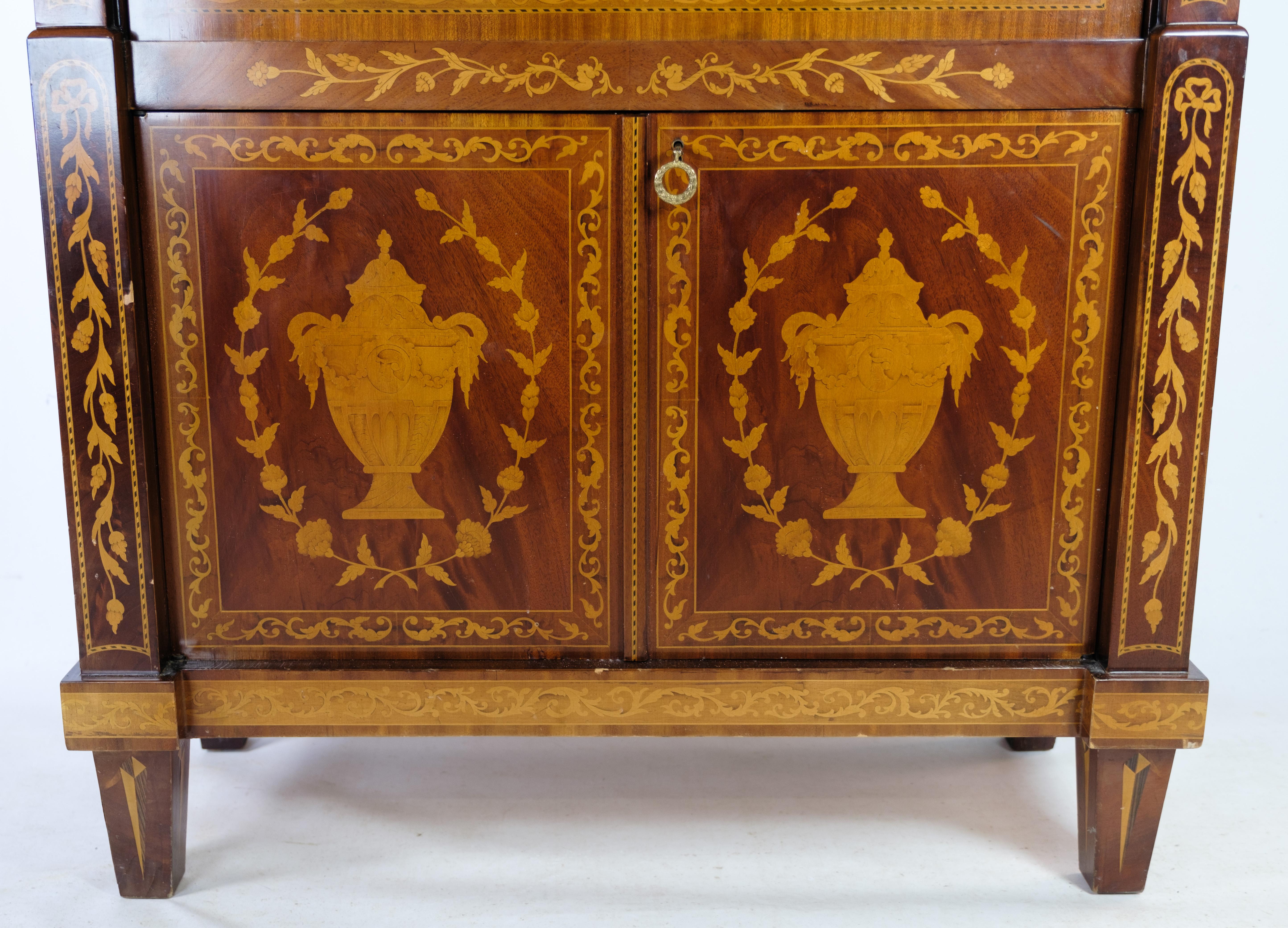 French Mahogany Secretary Matching Marble Top From The 1890  For Sale 4