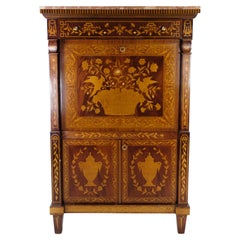 Antique French Mahogany Secretary Matching Marble Top From The 1890 