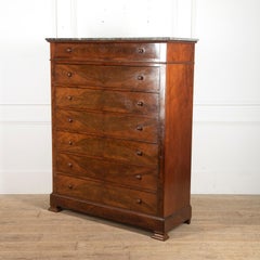French Mahogany Semainier Chest of Drawers