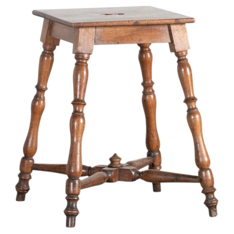 French Mahogany Stool, 19th Century
