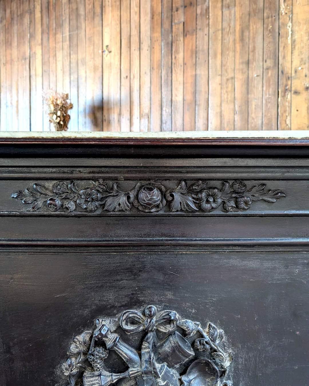 Fine XIX secolo Bancone da negozio francese in mogano con piano in marmo, XIX secolo in vendita