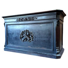 French Mahogany Store Counter with Marble Top, 19th Century