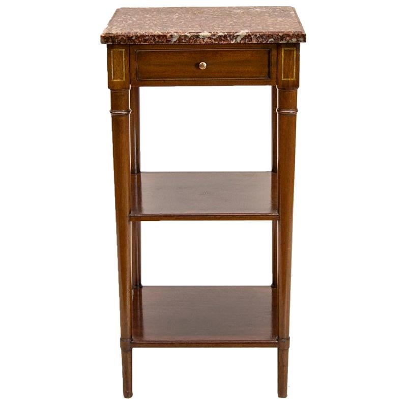Estantería o soporte de caoba francesa de tres niveles
