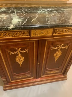 French mahogany two door cabinet with bronze dore elements