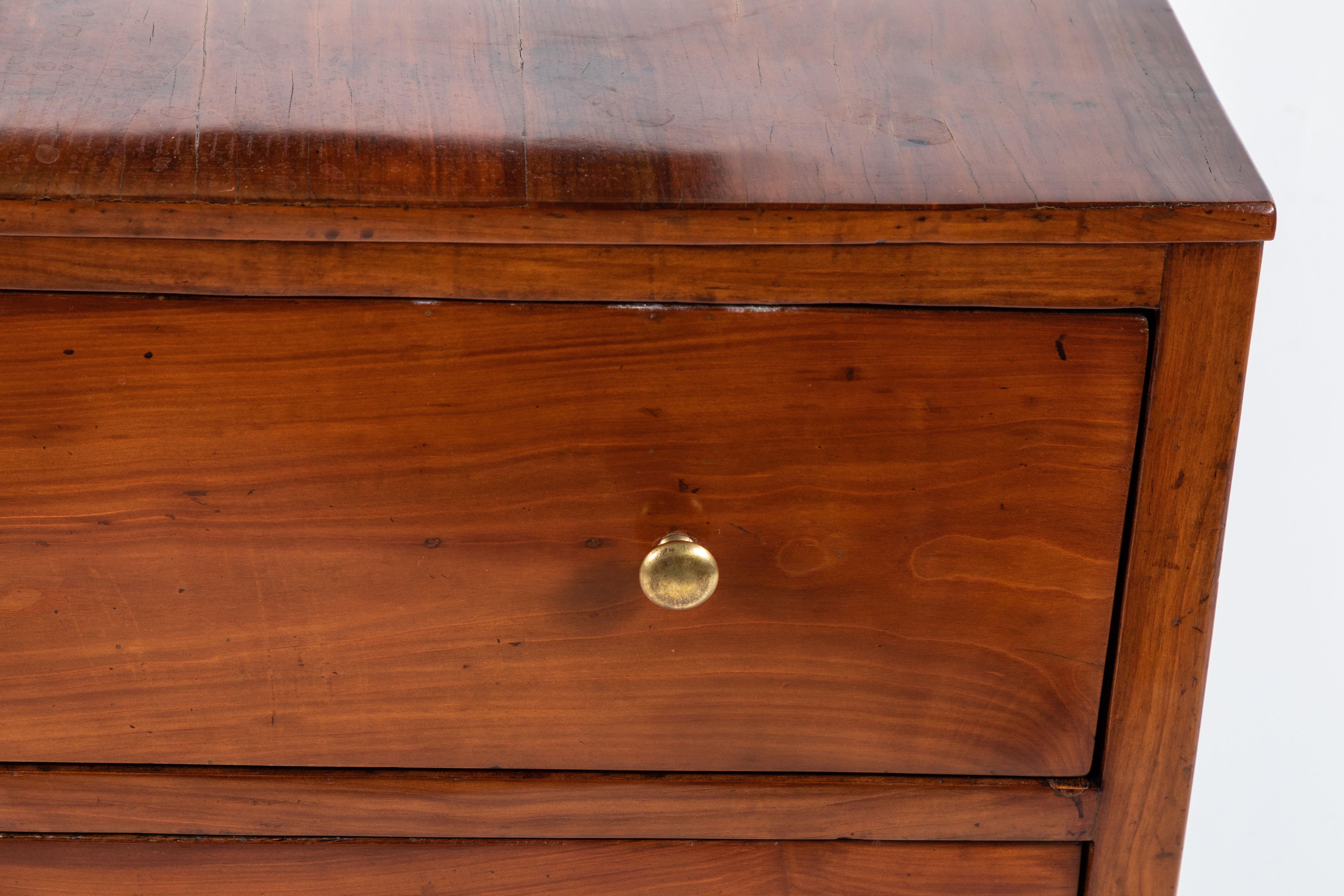 French Mahogany Two-Drawer Commode with Brass Details 2