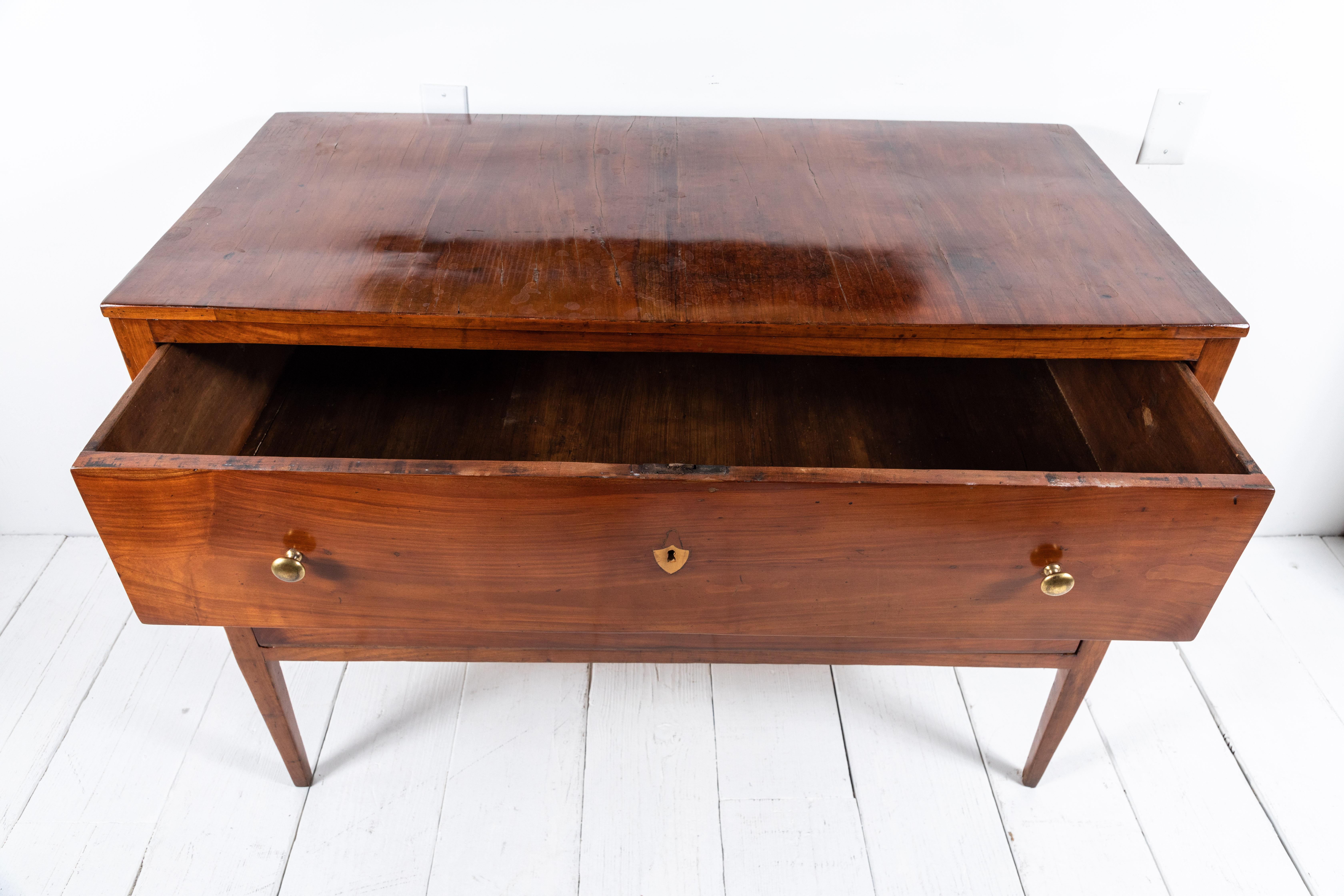 French Mahogany Two-Drawer Commode with Brass Details 4