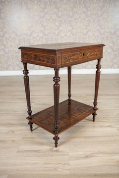 French Louis XVI Mahogany & Walnut Marquetry Side Table From the Early 20th Cent