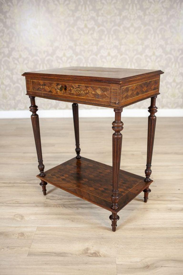 XX secolo French Louis XVI Mahogany & Walnut Marquetry Side Table From the Early 20th Cent in vendita