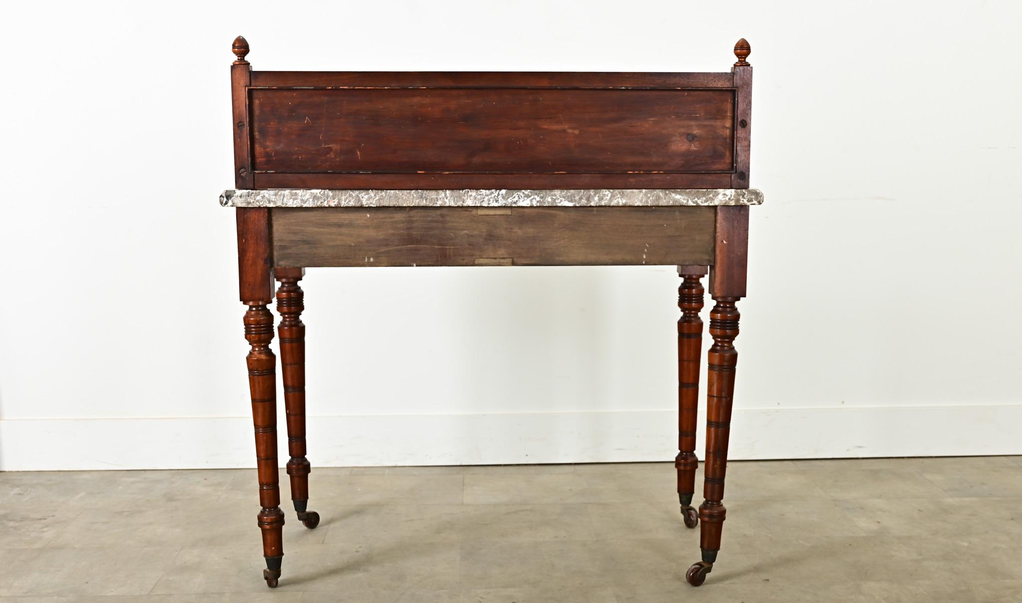 Ceramic French Mahogany Wash Stand on Casters