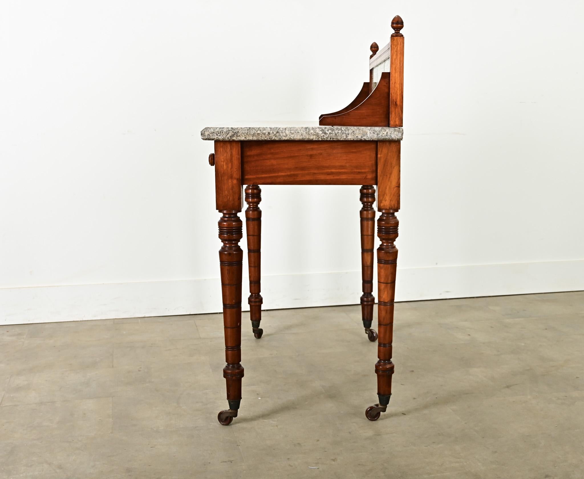 French Mahogany Wash Stand on Casters 1