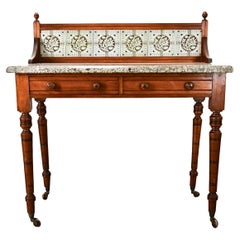 French Mahogany Wash Stand on Casters