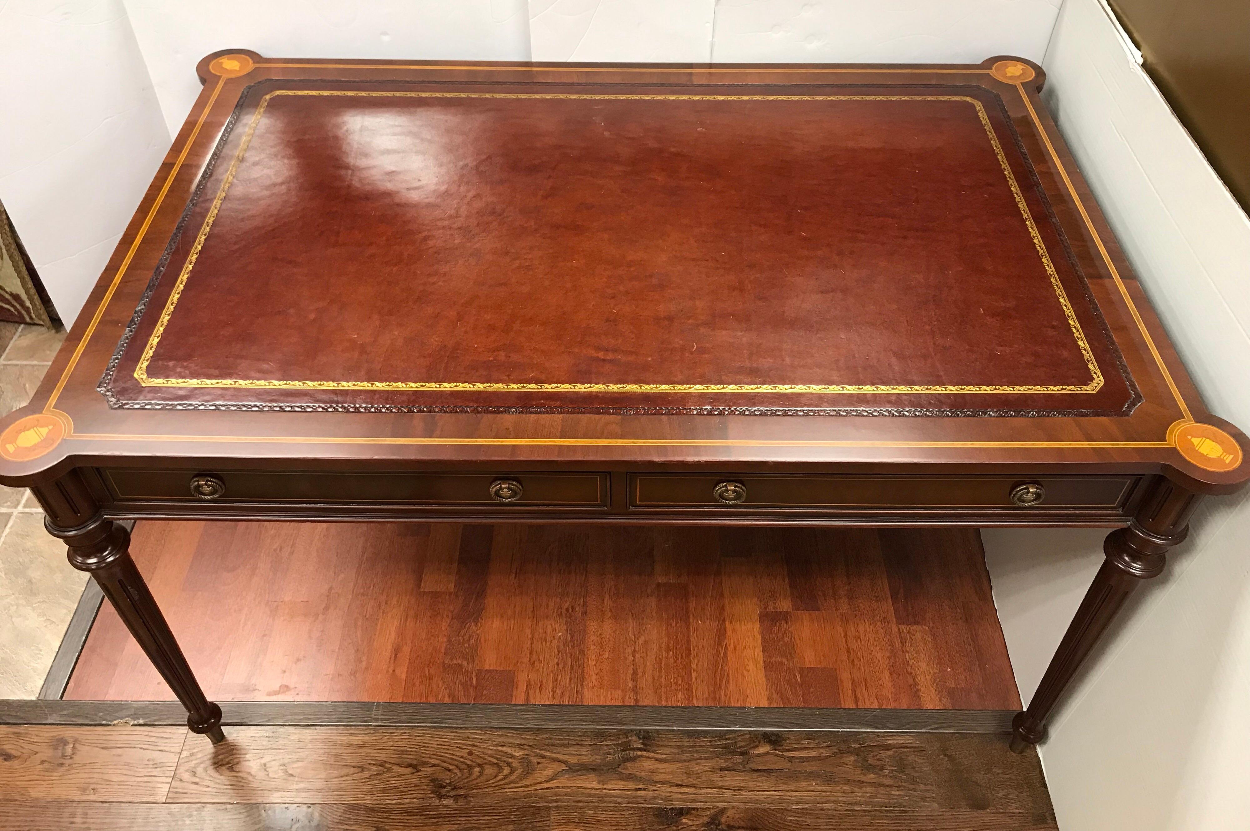 leather top writing desk