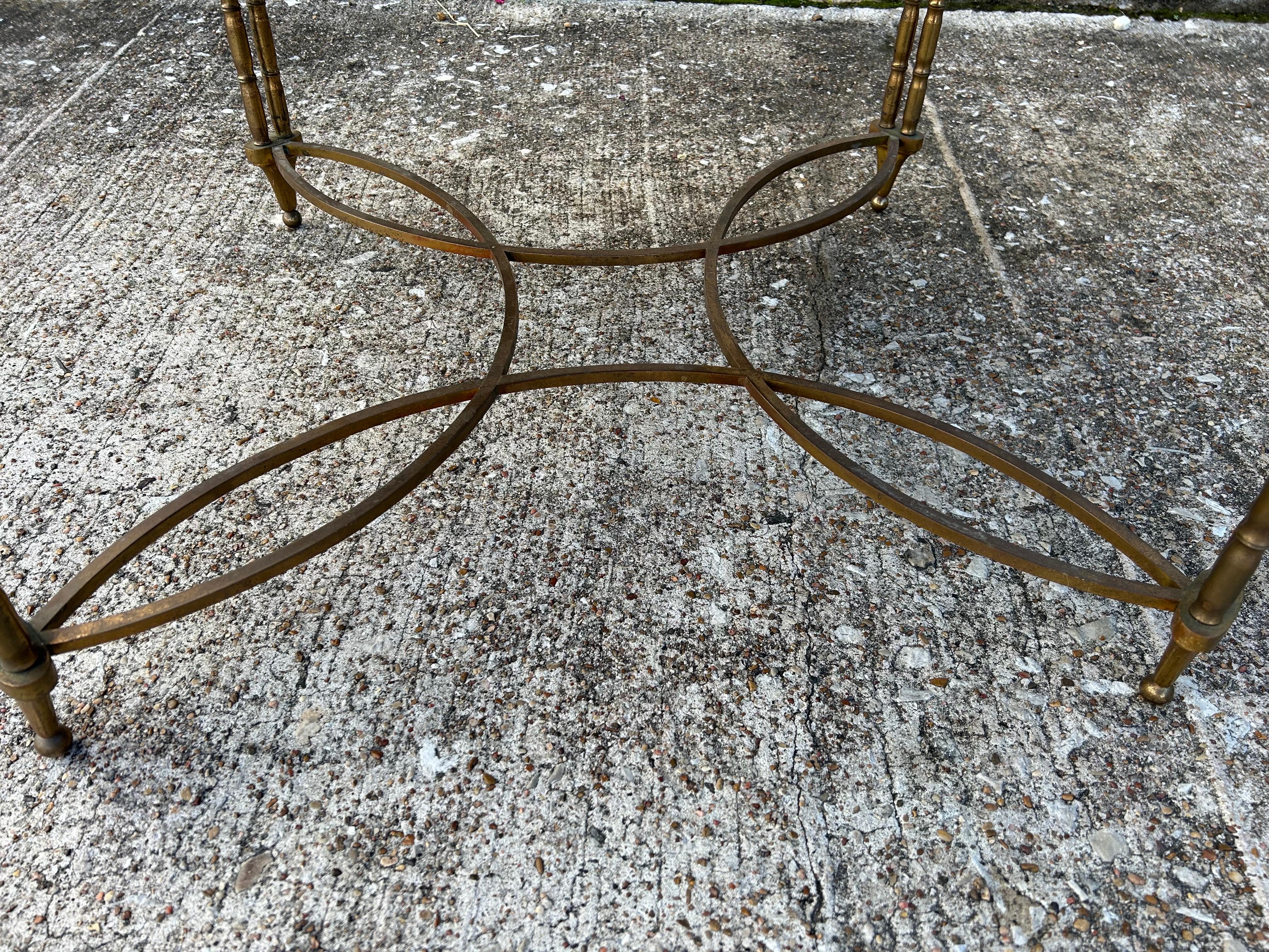 French Maison Baguès Attributed Brass Coffee Table For Sale 7