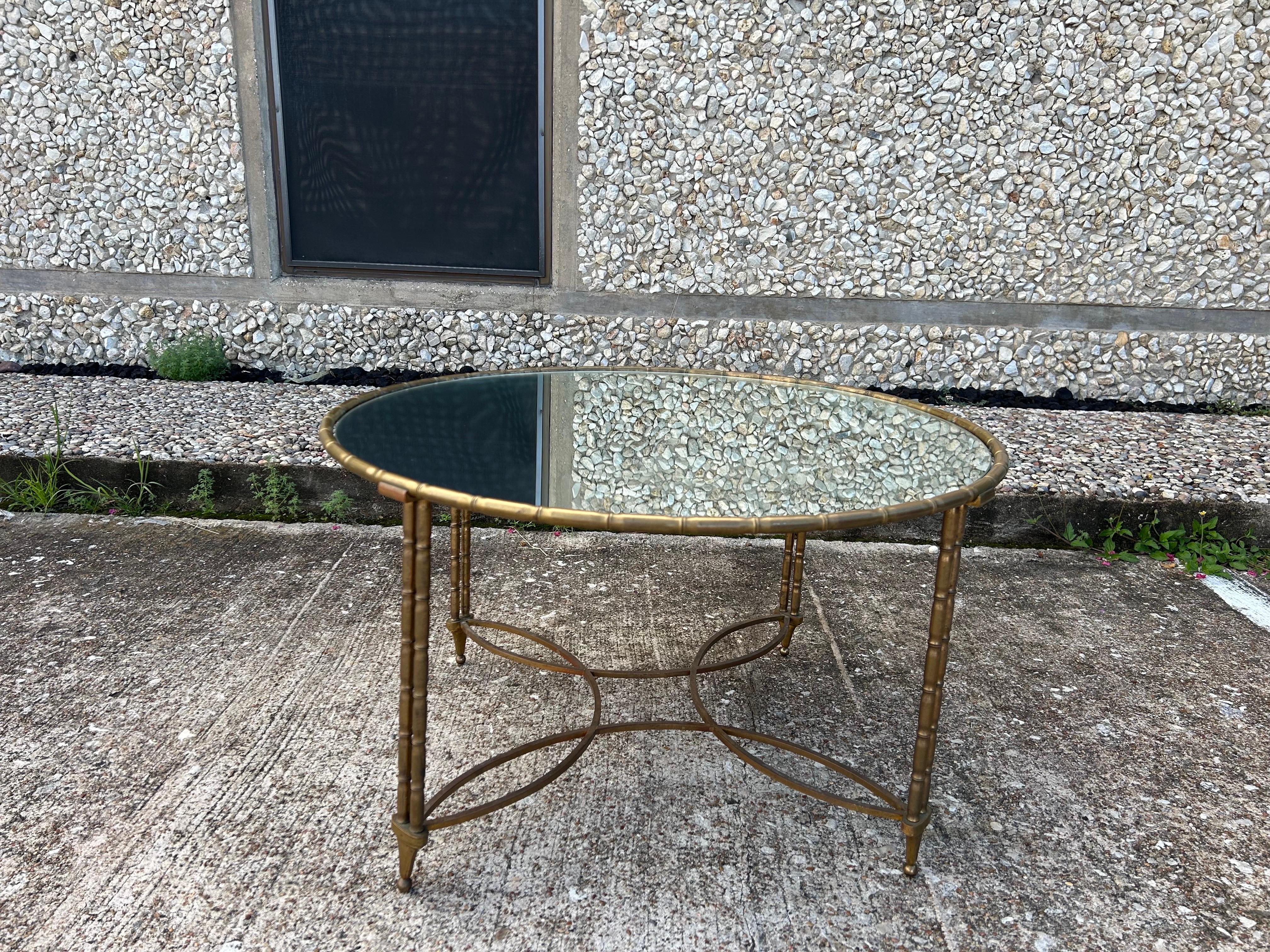 French Maison Baguès Attributed Brass Coffee Table For Sale 8