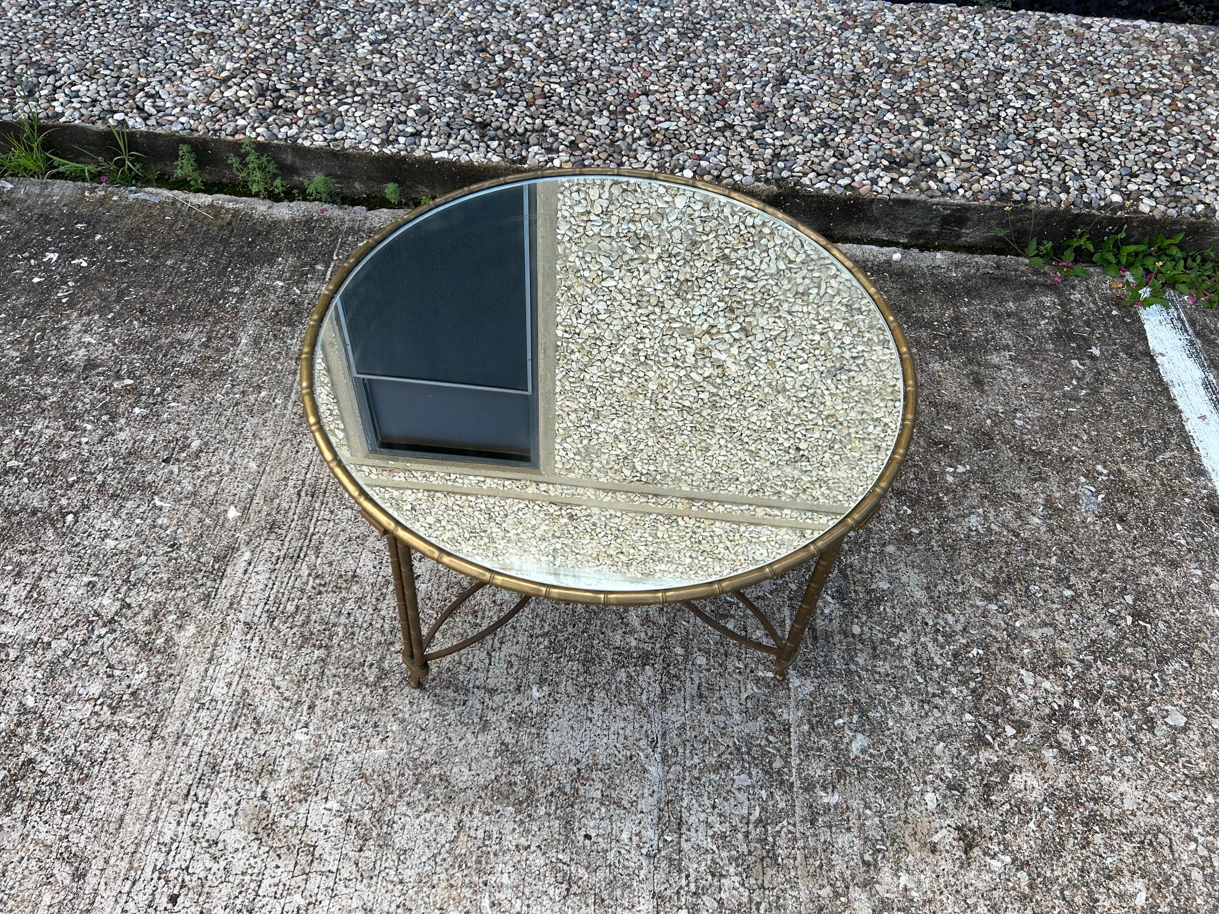 French Maison Baguès Attributed Brass Coffee Table For Sale 1
