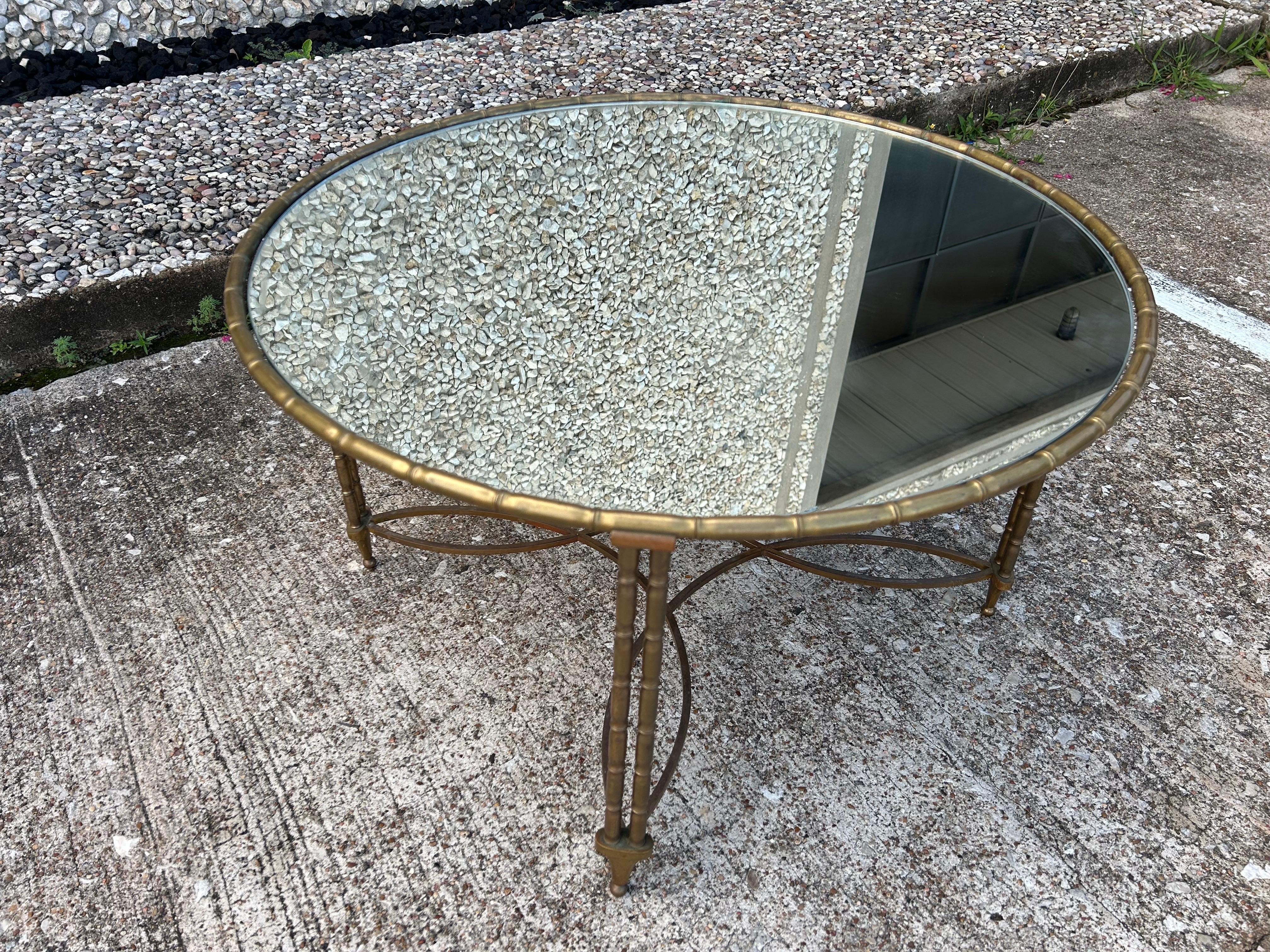 French Maison Baguès Attributed Brass Coffee Table For Sale 3