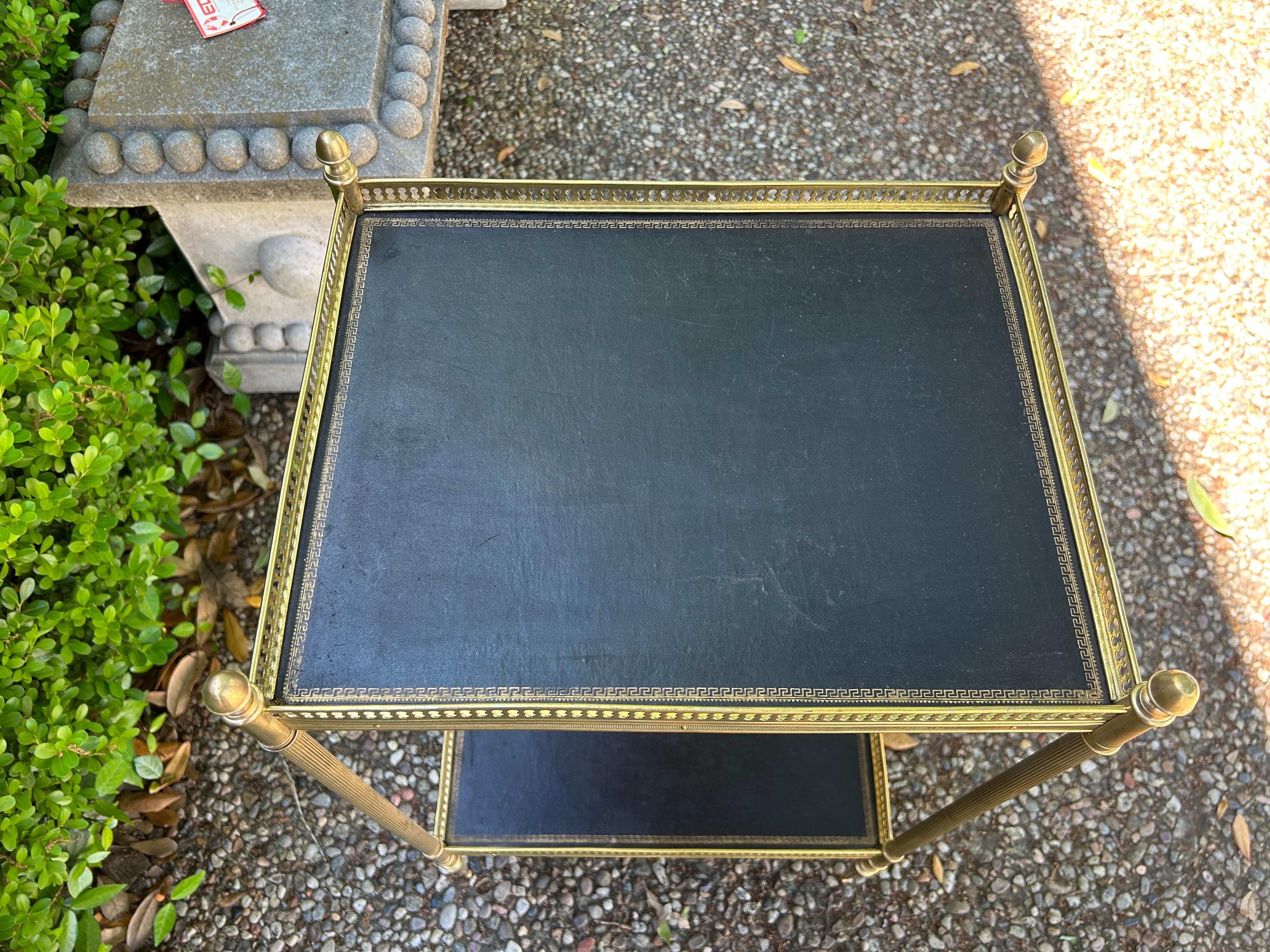 Embossed French Maison Bagues Attributed Louis XVI Style Bronze Table For Sale