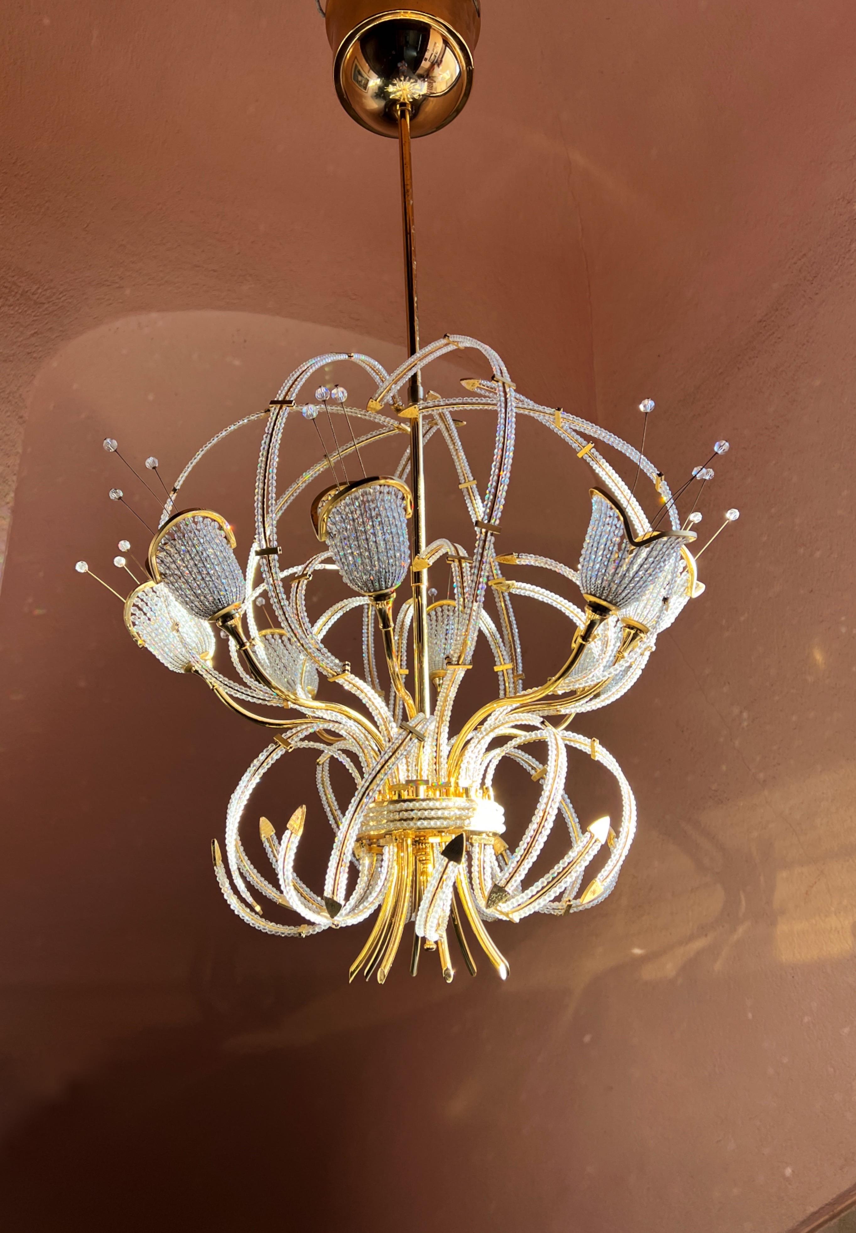 French Maison Bagues Beaded Crystal Chandelier For Sale 3