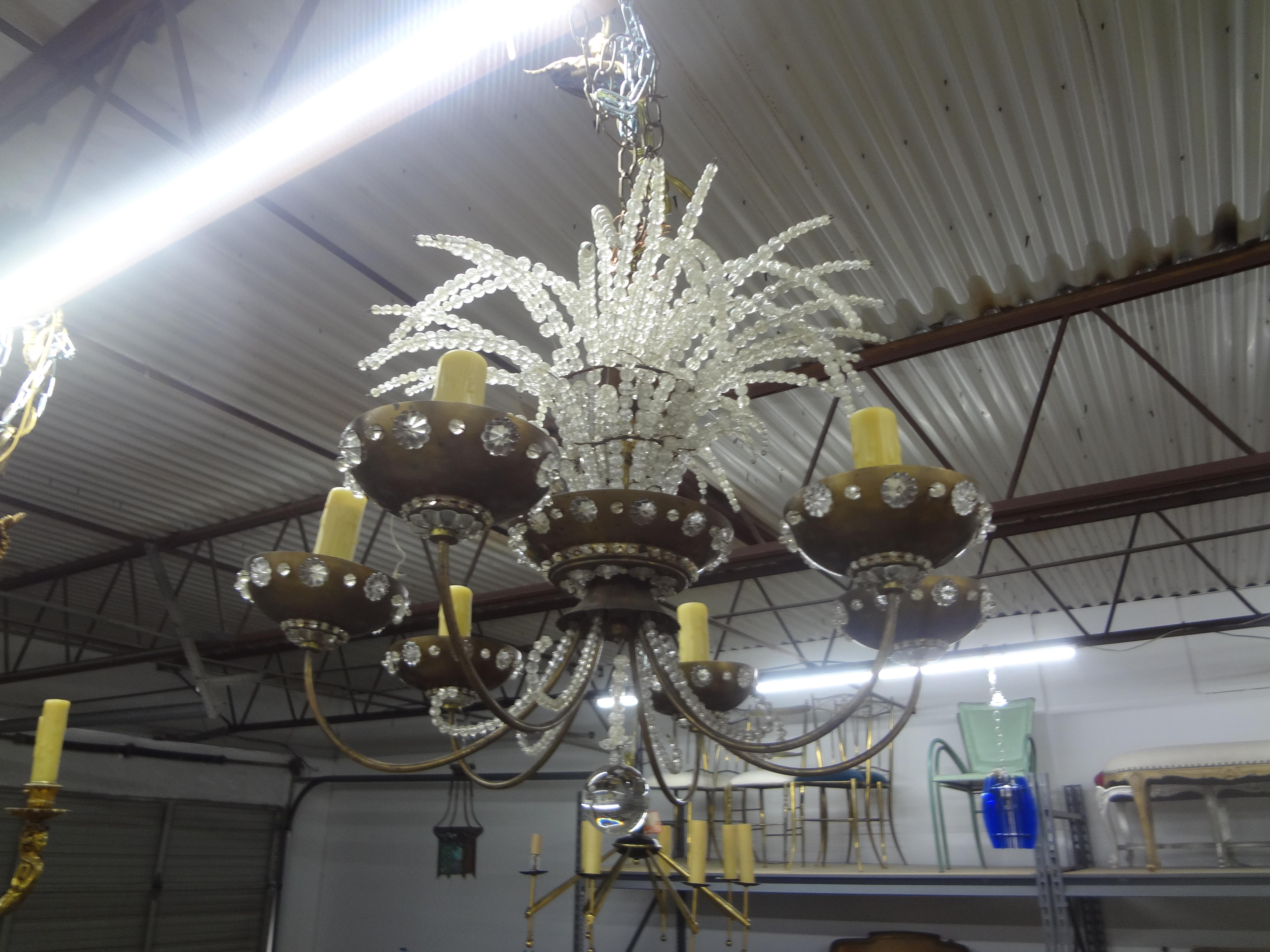French Maison Bagues Beaded Crystal Chandelier For Sale 5