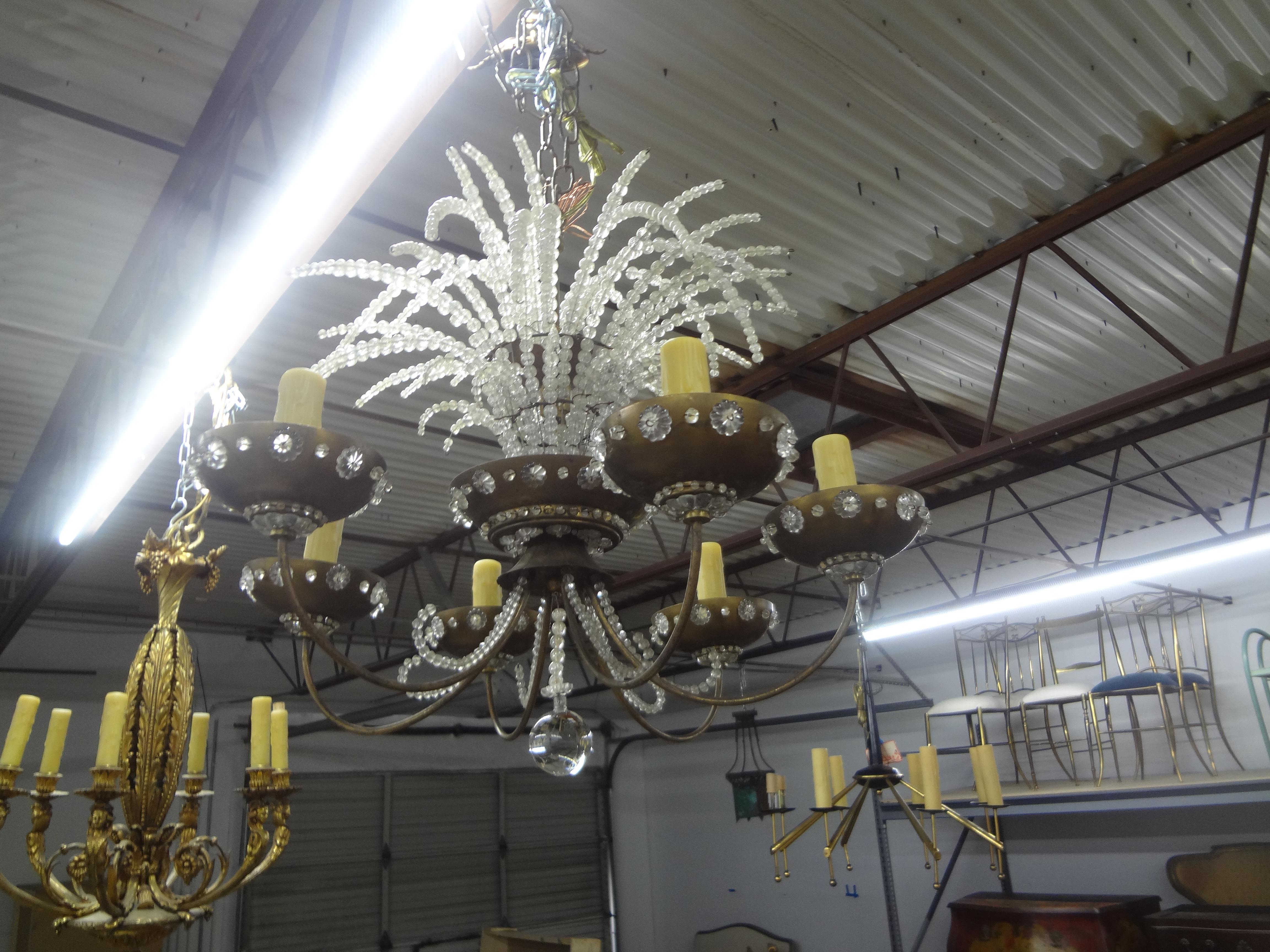 French Maison Bagues Beaded Crystal Chandelier For Sale 6