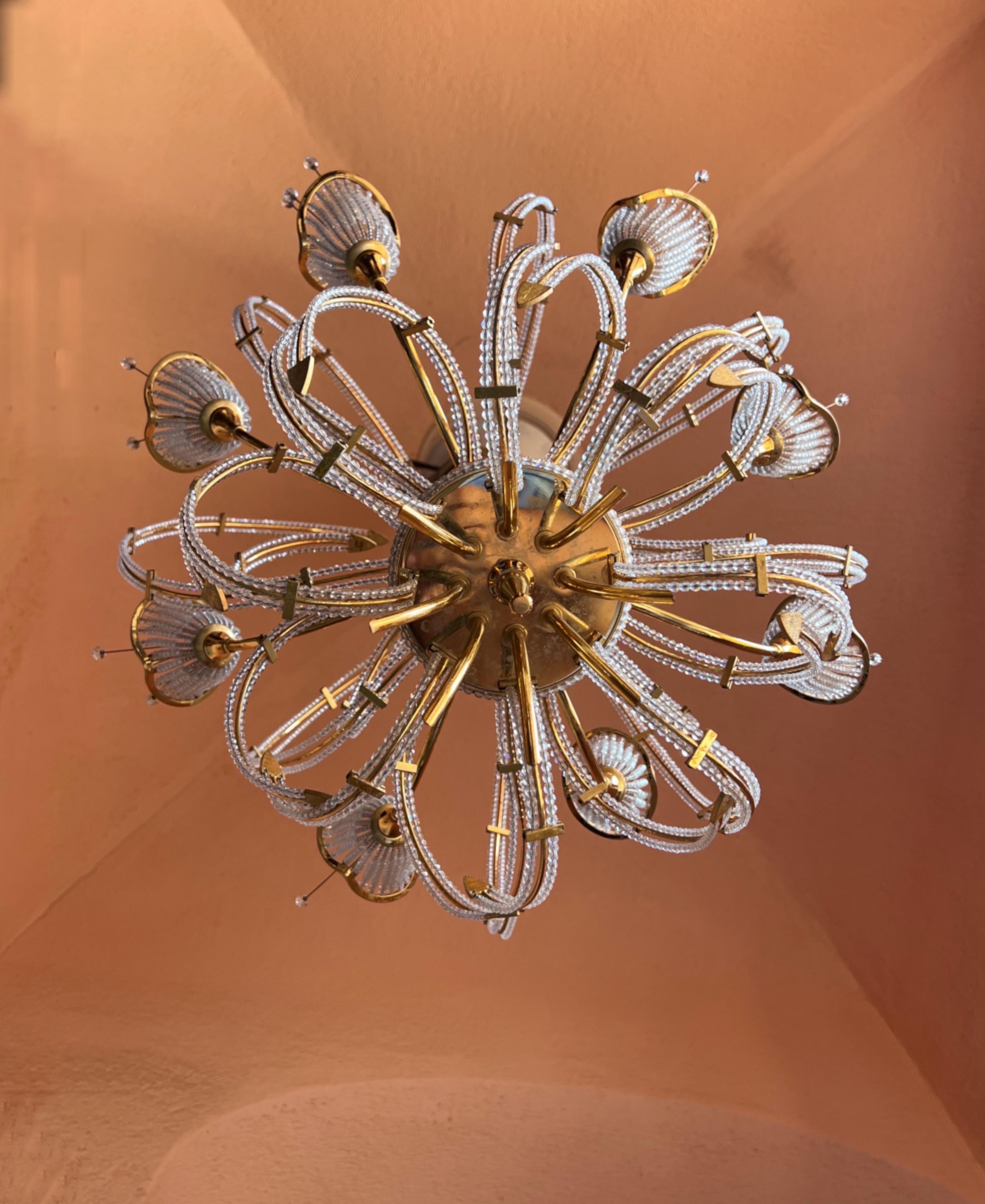 French Maison Bagues Beaded Crystal Chandelier For Sale 6