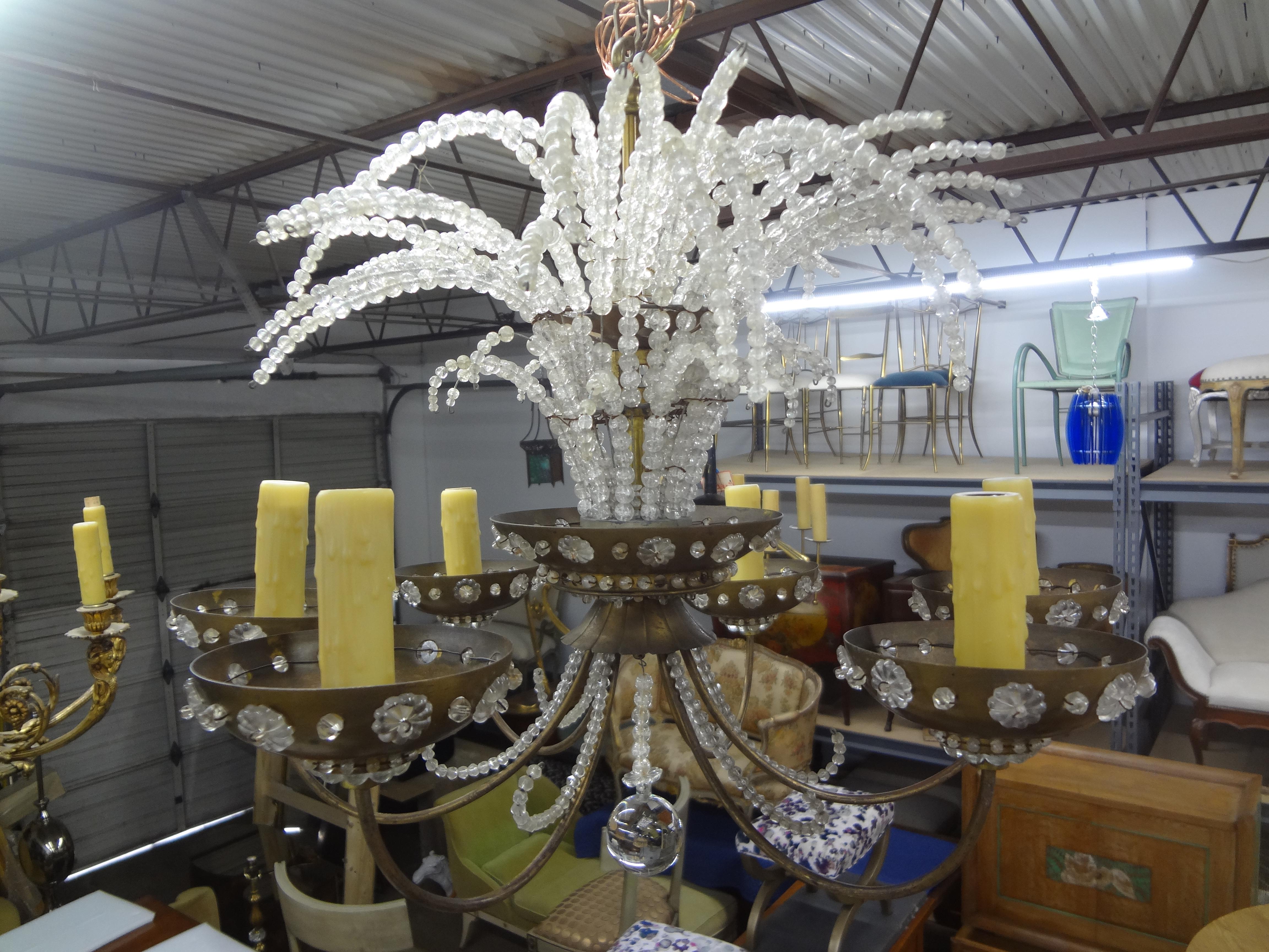 Louis XVI French Maison Bagues Beaded Crystal Chandelier For Sale