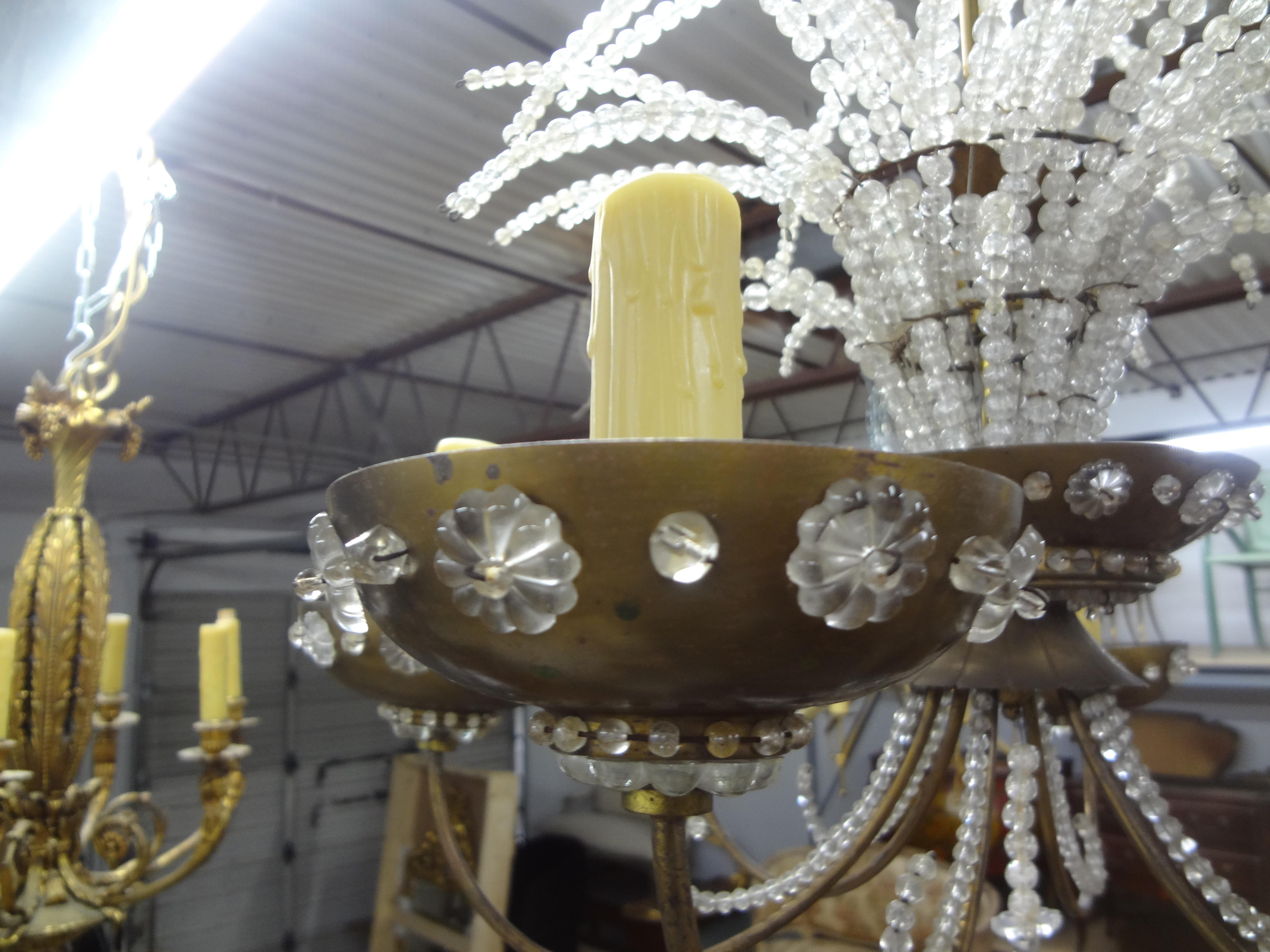 Mid-20th Century French Maison Bagues Beaded Crystal Chandelier For Sale