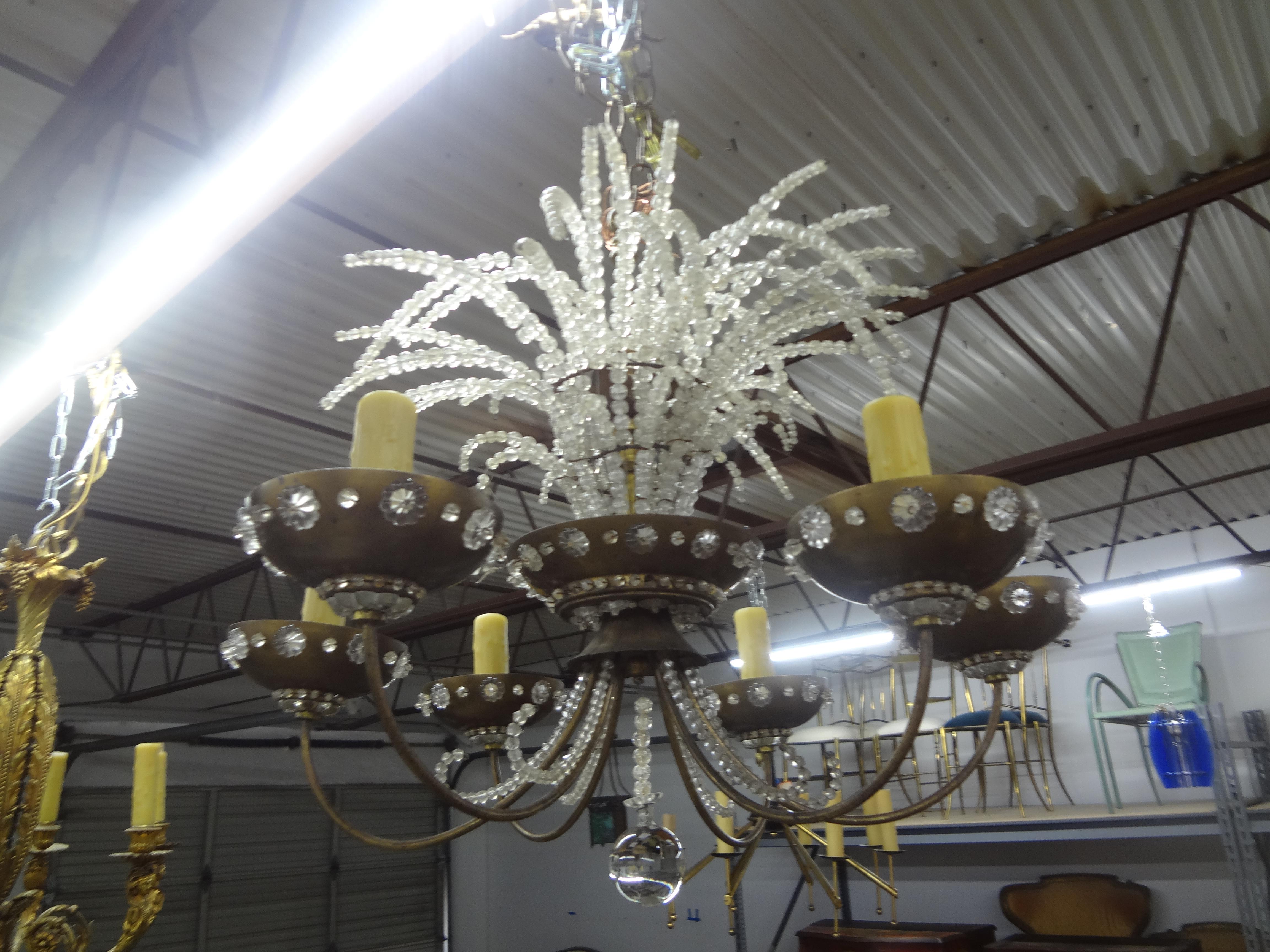 French Maison Bagues Beaded Crystal Chandelier For Sale 3