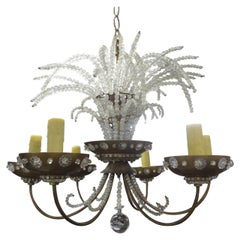 French Maison Bagues Beaded Crystal Chandelier