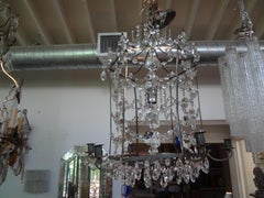 French Maison Baguès Bronze and Crystal Pagoda Lantern