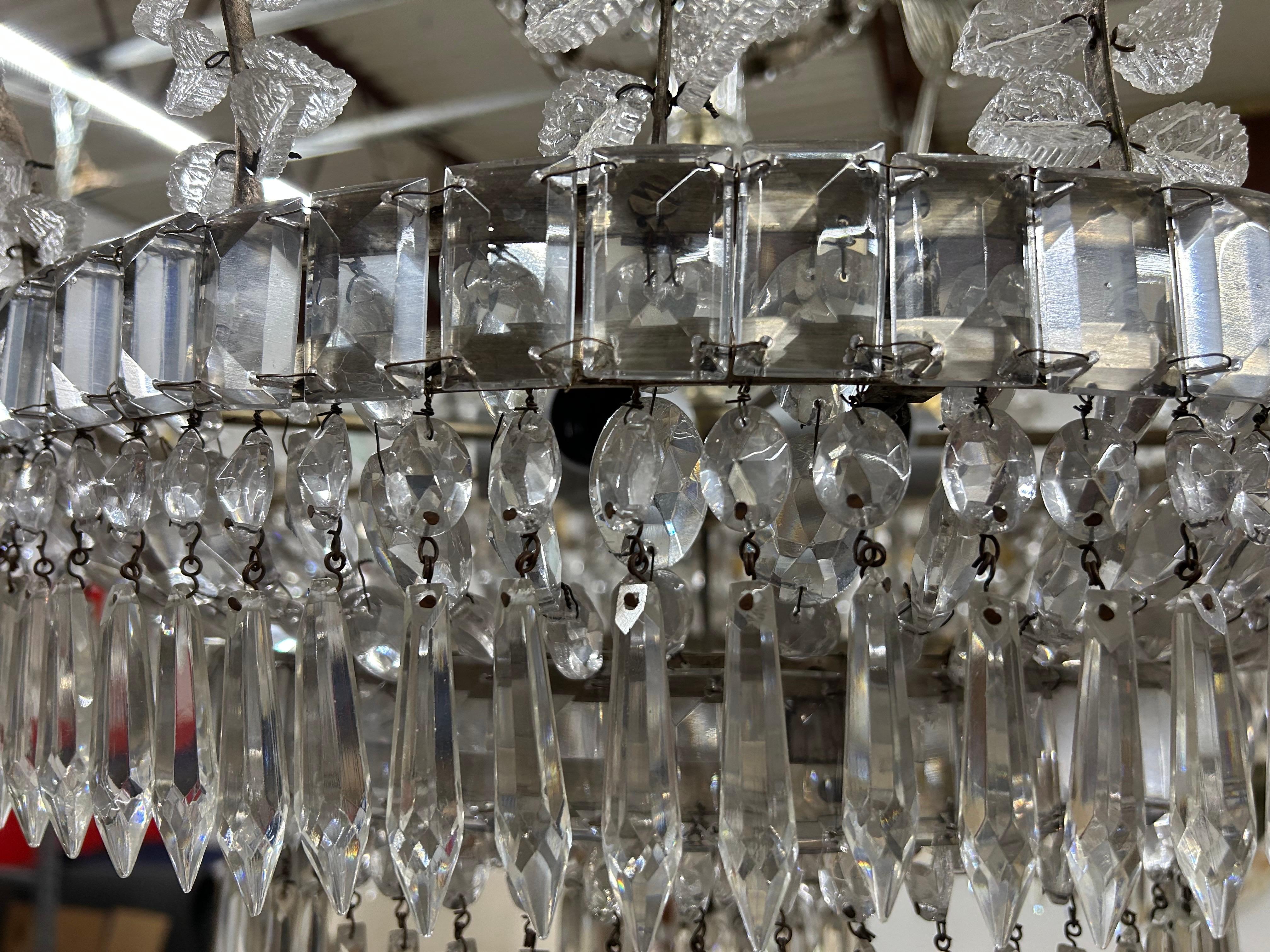 Metà XX secolo Lampadario di cristallo francese Maison Baguès in vendita