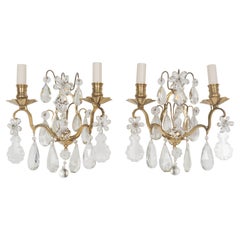 French Maison Baguès Crystal Sconces, a Pair