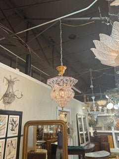 French Maison Bagues Manner Beaded Bell Shape Chandelier