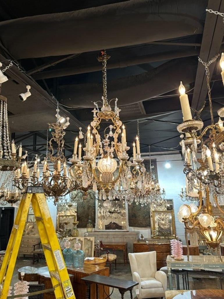 French Maison Bagues Rock Crystal Chandelier In Good Condition For Sale In Dallas, TX